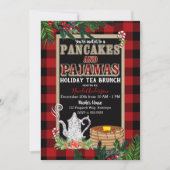 Pancakes & Pajamas Holiday Tea Brunch Rustic Pset Kaart (Voorkant)