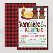 Pancakes & Pajamas Kerstkerstavond Uitnodiging W (Voorkant / Achterkant)