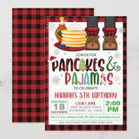 Pancakes & Pajamas Kerstkerstavond Uitnodiging W