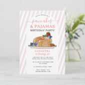 Pancakes Pajamas PJ's Girl Kids Birthday Party Kaart (Staand voorkant)