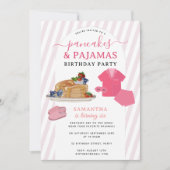 Pancakes Pajamas PJ's Girl Kids Birthday Party Kaart (Voorkant)