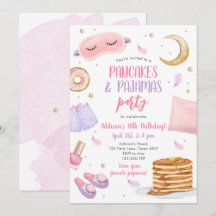 Pancakes Pajamas Sleepover Slumber Party Birthday