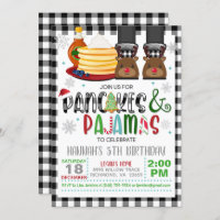 Pancakes & pyjama's - kerstfeest uitnodiging G