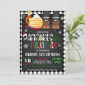 Pancakes & pyjama's - Uitnodiging voor Kerstmis (Staand voorkant)