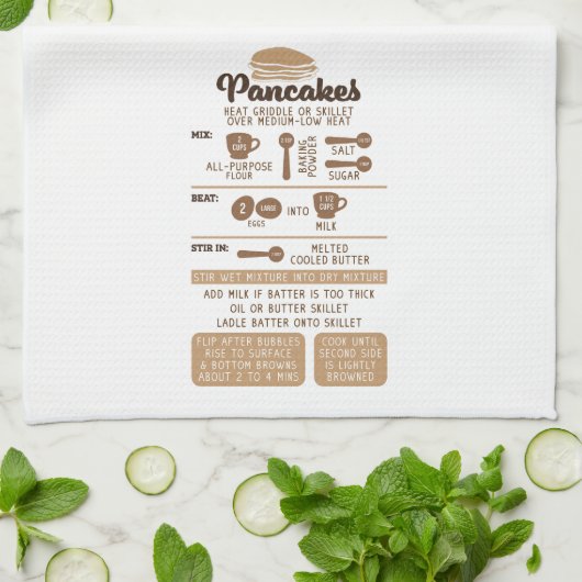 Pancakes Recipe Kitchen Towel Theedoek (Gevouwen)