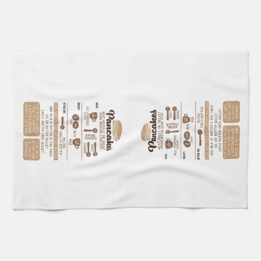 Pancakes Recipe Kitchen Towel Theedoek (Horizontaal)