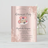 Pancakes Roos Gold Glitter Drift Retirement Kaart (Staand voorkant)