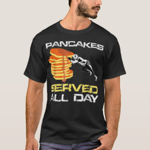 Pancakes Served Day Fun Lineman Football Chris T-shirt