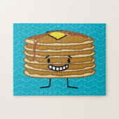 Pancakes stack boter stroop fluffy ontbijt legpuzzel (Horizontaal)