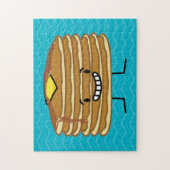 Pancakes stack boter stroop fluffy ontbijt legpuzzel (Verticaal)