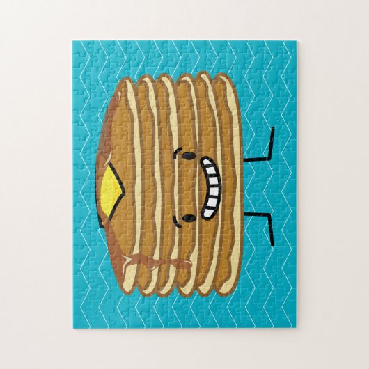 Pancakes stack boter stroop fluffy ontbijt legpuzzel (Verticaal)