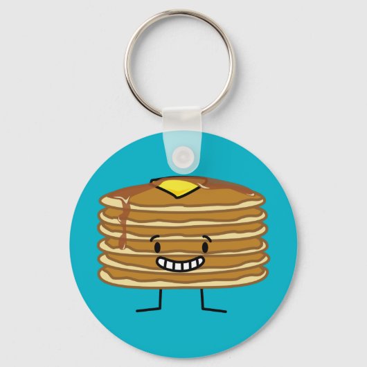 Pancakes stack boter stroop fluffy ontbijt sleutelhanger (Voorkant)