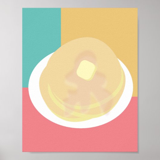 Pancakes Syrup Dripping Colorful Poster (Voorkant)