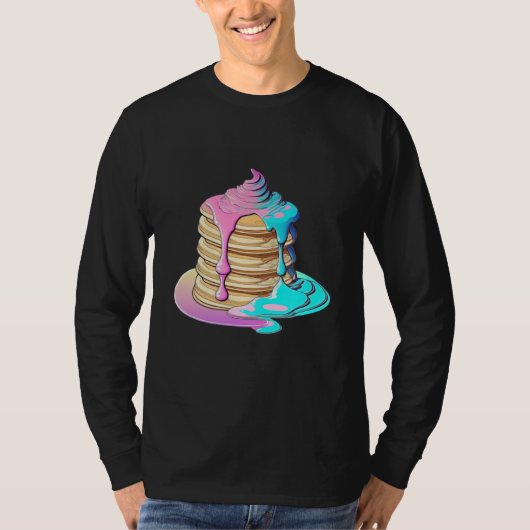 Pancakes Vaporwave Retrowave Aesthetic T-shirt (Voorkant)