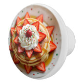 Pancakes with Whipped Cream & Christmas Sprinkles Keramische Knop (Rechts)