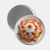 Pancakes with Whipped Cream & Christmas Sprinkles Magneet (Voorkant / Achterkant)