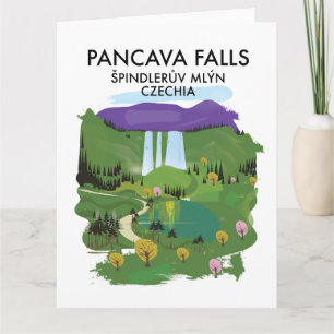Pancava-watervallen Špindlerův Mlýn, Tsjechië reis Kaart