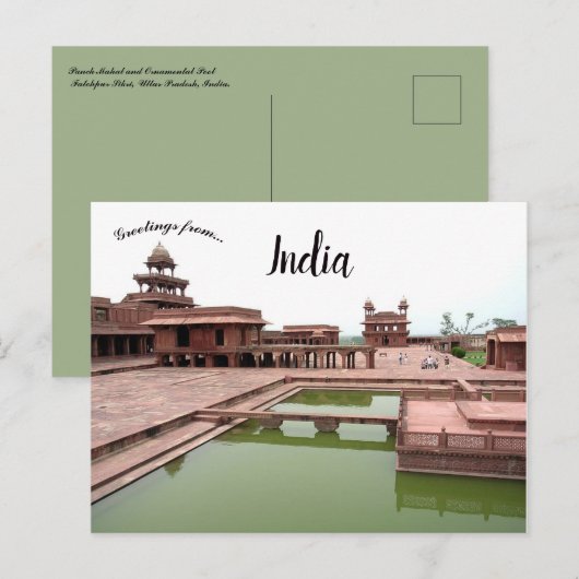 Panch Mahal Fatehpur Sikri Uttar Pradesh India Briefkaart (Voorkant / Achterkant)