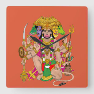 Panchmukhi Hanuman wandklok