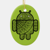 Pancho Doodle Character voor Android™-robot Keramisch Ornament (Achterkant)