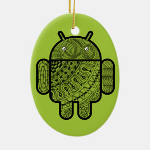 Pancho Doodle Character voor Android™-robot Keramisch Ornament