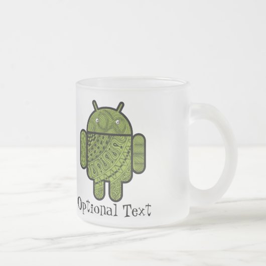 Pancho Doodle Character voor Android™-robot Matglas Koffiemok (Rechts)