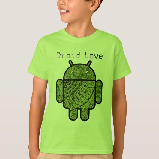 Pancho Doodle Character voor Android™-robot T-shirt (Voorkant)
