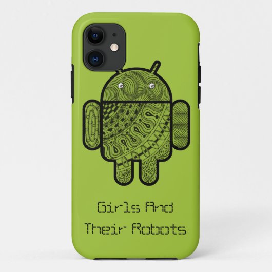 Pancho Doodle Character voor de Android™-robot Case-Mate iPhone Case (Achterkant)