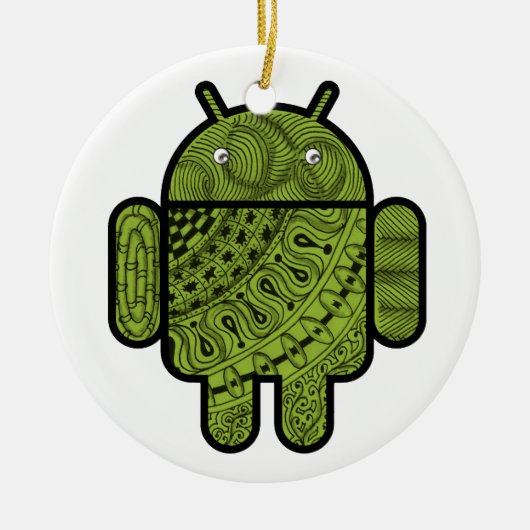 Pancho Doodle Character voor de Android™-robot Keramisch Ornament (Voorkant)