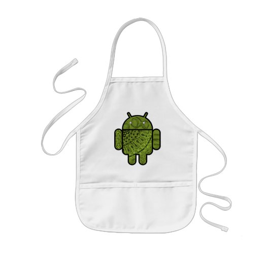 Pancho Doodle Character voor de Android™-robot Kinder Schort (Voorkant)