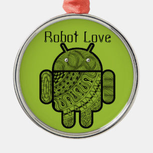 Pancho Doodle Character voor de Android™-robot Metalen Ornament
