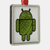 Pancho Doodle Character voor de Android™-robot Metalen Ornament (Rechts)