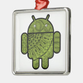 Pancho Doodle Character voor de Android™-robot Metalen Ornament (Links)