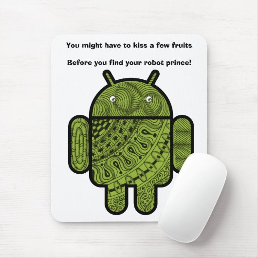 Pancho Doodle Character voor de Android™-robot Muismat (Met muis)