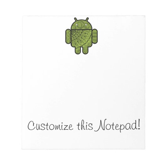 Pancho Doodle Character voor de Android™-robot Notitieblok (Voorkant)