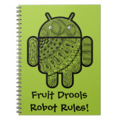 Pancho Doodle Character voor de Android™-robot Notitieboek (Voorkant)