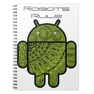 Pancho Doodle Character voor de Android™-robot Notitieboek