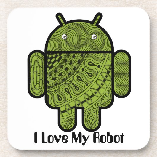 Pancho Doodle Character voor de Android™-robot Onderzetter (Voorkant)