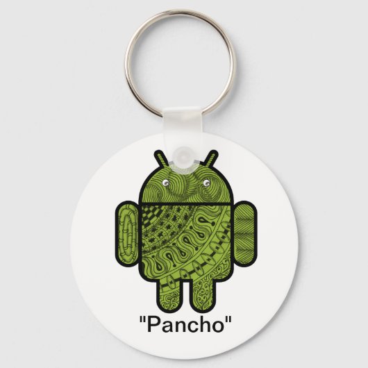 Pancho Doodle Character voor de Android™-robot Sleutelhanger (Voorkant)
