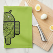 Pancho Doodle Character voor de Android™-robot Theedoek (Quarter Fold)