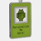 Pancho Doodle Character voor de Android™-robot Verzilverd Omlijst Ornament (Rechts)