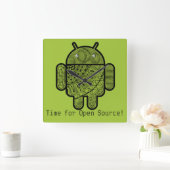 Pancho Doodle Character voor de Android™-robot Vierkante Klok (Huis)
