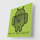 Pancho Doodle Character voor de Android™-robot Vierkante Klok (Hoek)