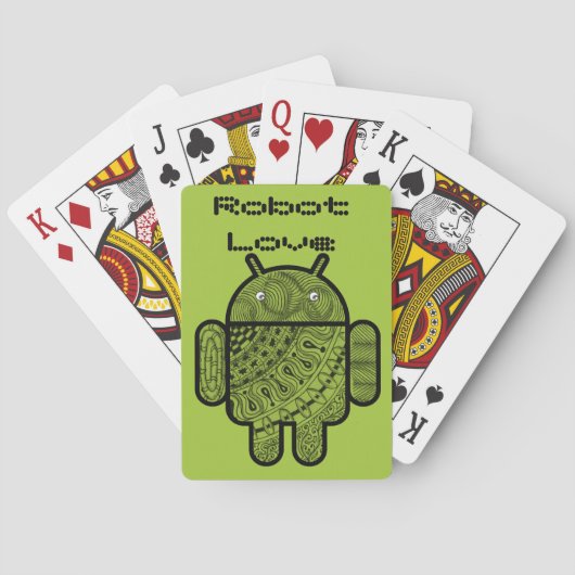 Pancho Doodle Karakter voor de Android™ robot Speelkaarten (Achterkant)