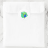 Pancho Peacock Ronde Sticker (Tas)