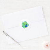 Pancho Peacock Ronde Sticker (Envelop)