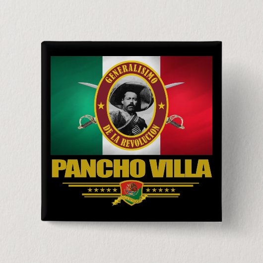 Pancho Villa 1 Vierkante Button 5,1 Cm (Voorkant)