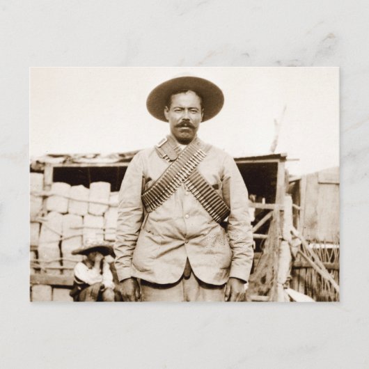 Pancho Villa met bandoliers Briefkaart (Voorkant)