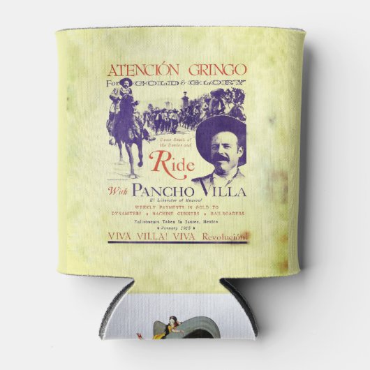 Pancho Villa 🔥 Mexicaanse held Algemeen Blikjeskoeler (Voorkant)