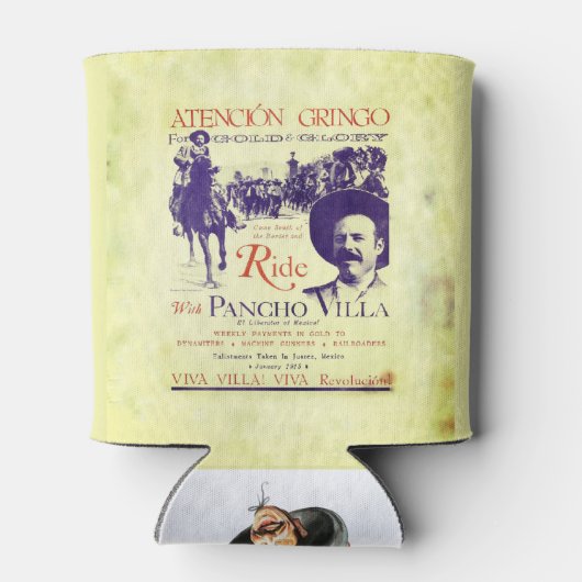 Pancho Villa 🔥 Mexicaanse held Algemeen Blikjeskoeler (Achterkant)